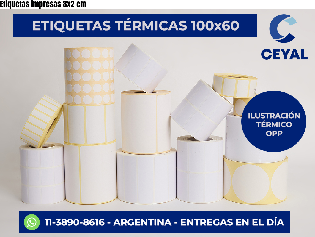 Etiquetas impresas 8×2 cm