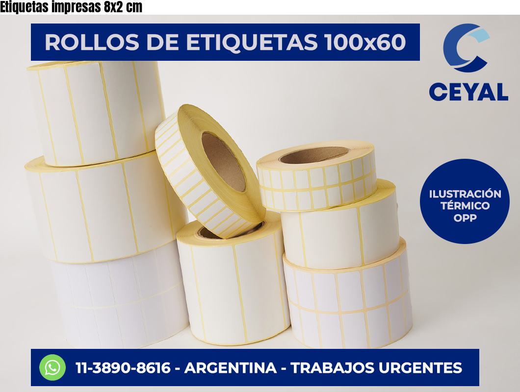 Etiquetas impresas 8×2 cm