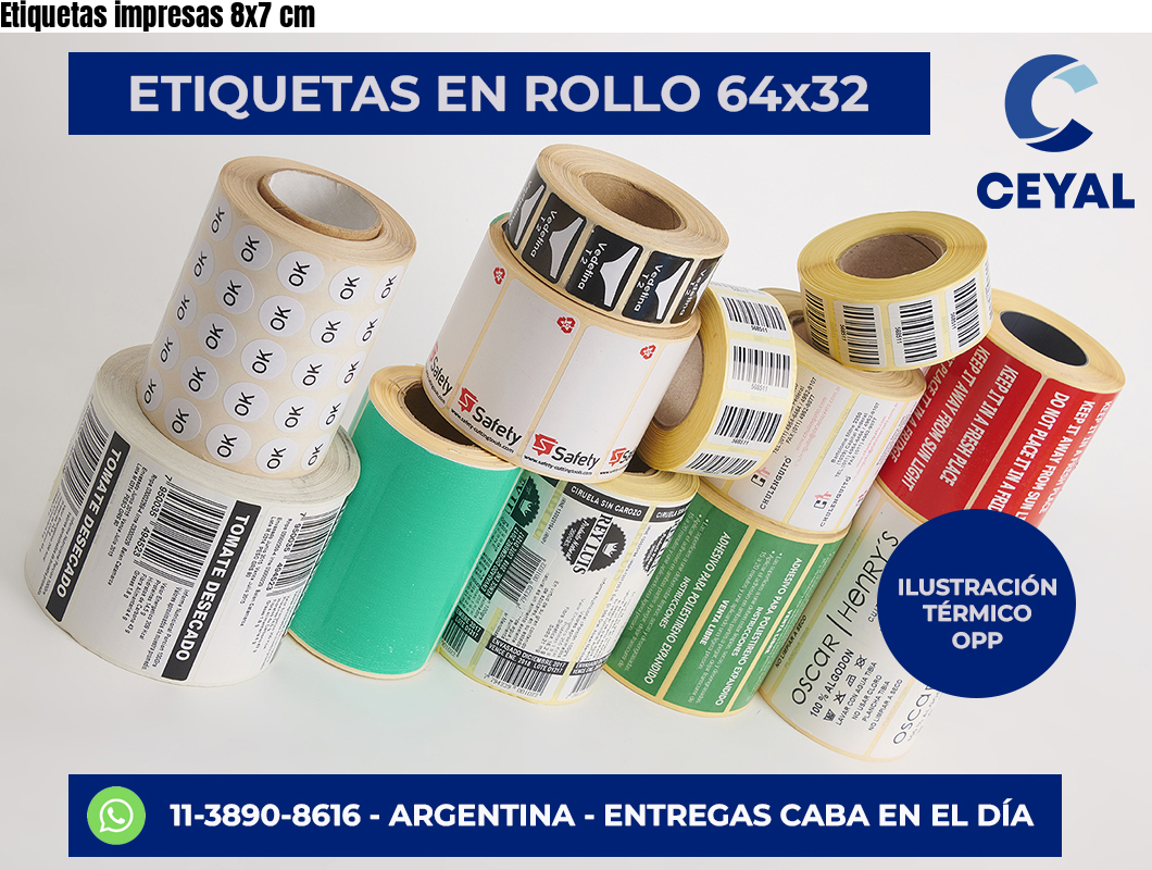 Etiquetas impresas 8×7 cm