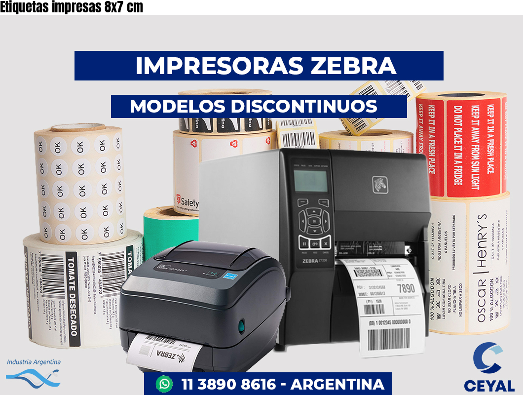 Etiquetas impresas 8x7 cm
