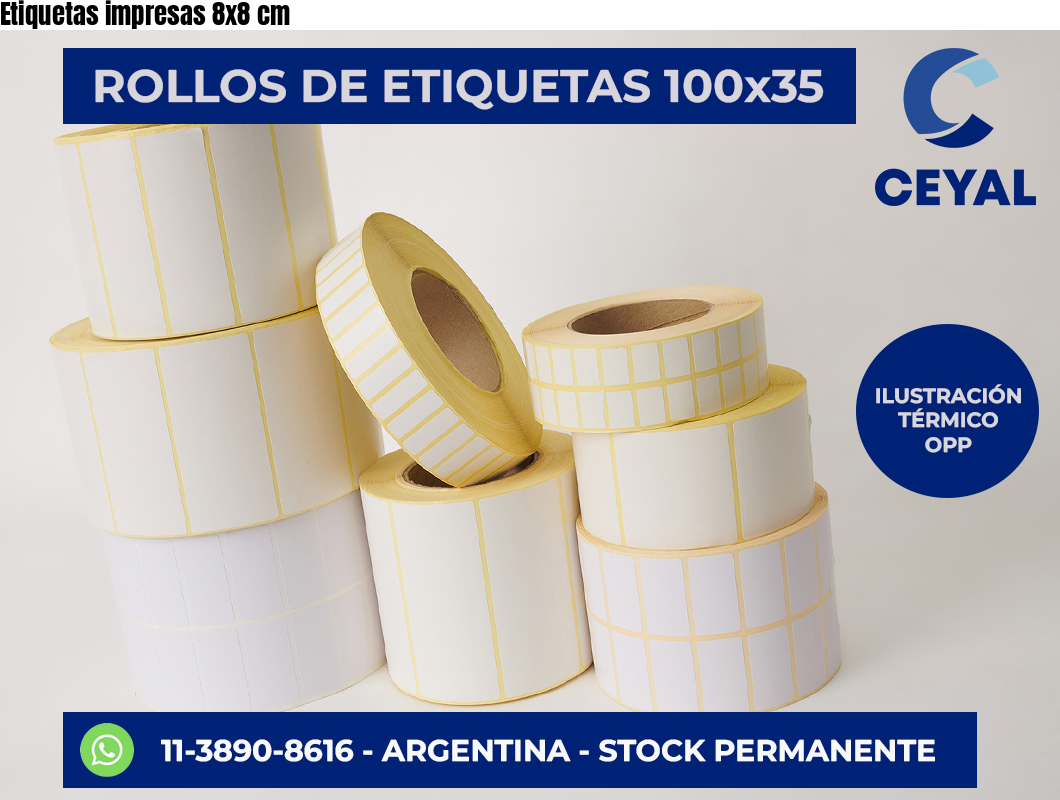 Etiquetas impresas 8×8 cm