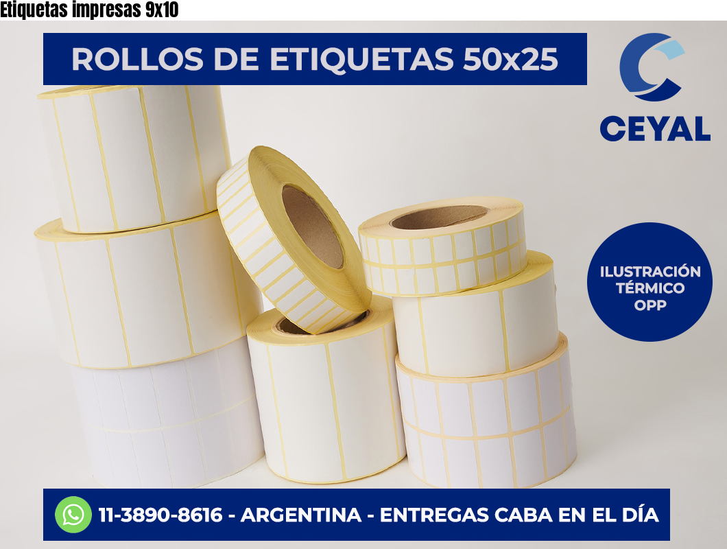 Etiquetas impresas 9×10