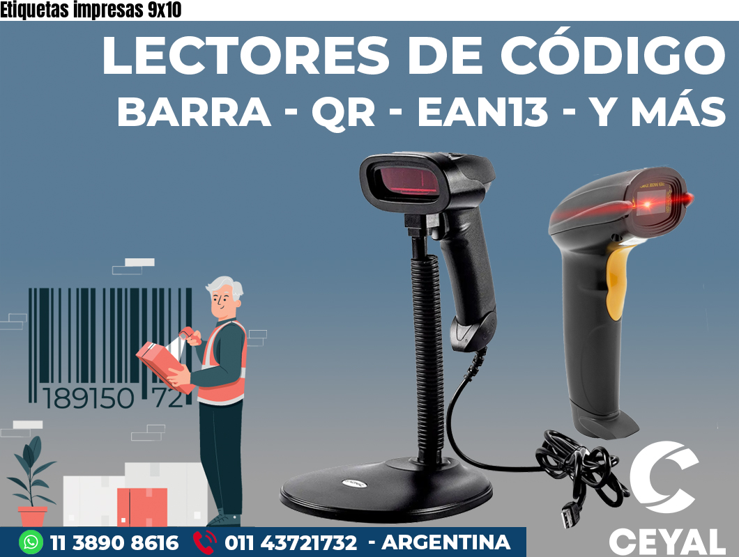 Etiquetas impresas 9x10
