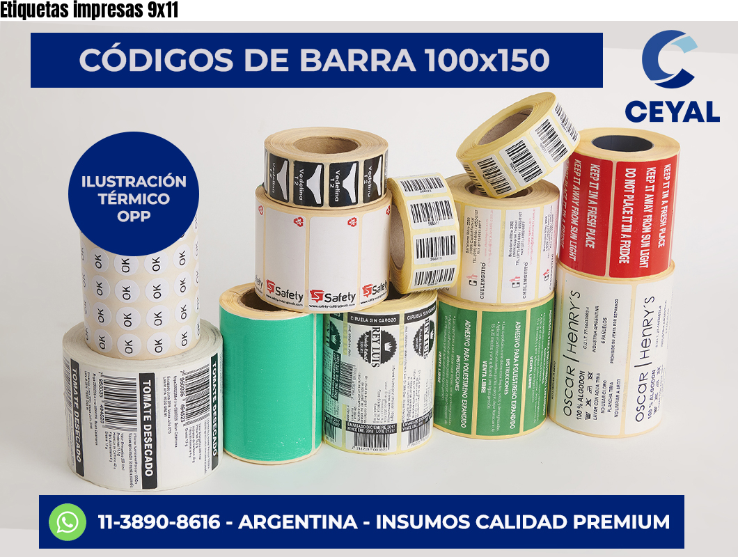 Etiquetas impresas 9×11