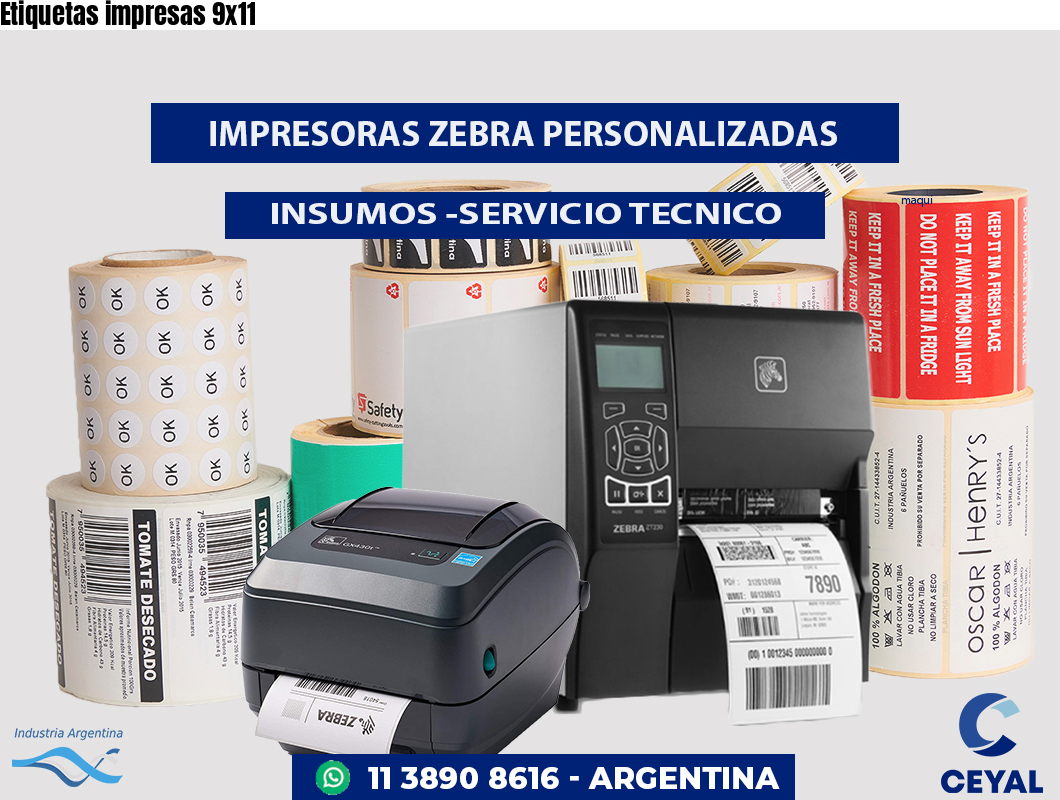 Etiquetas impresas 9x11