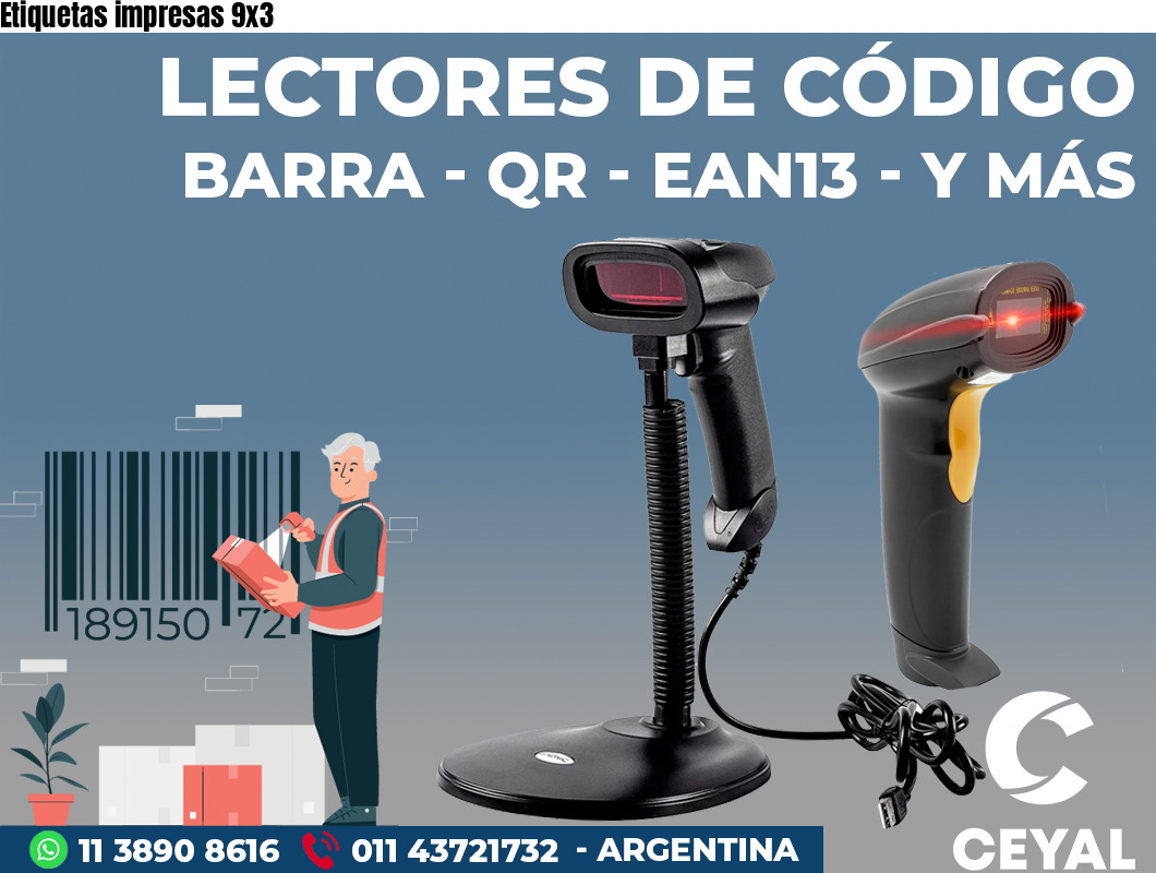 Etiquetas impresas 9x3