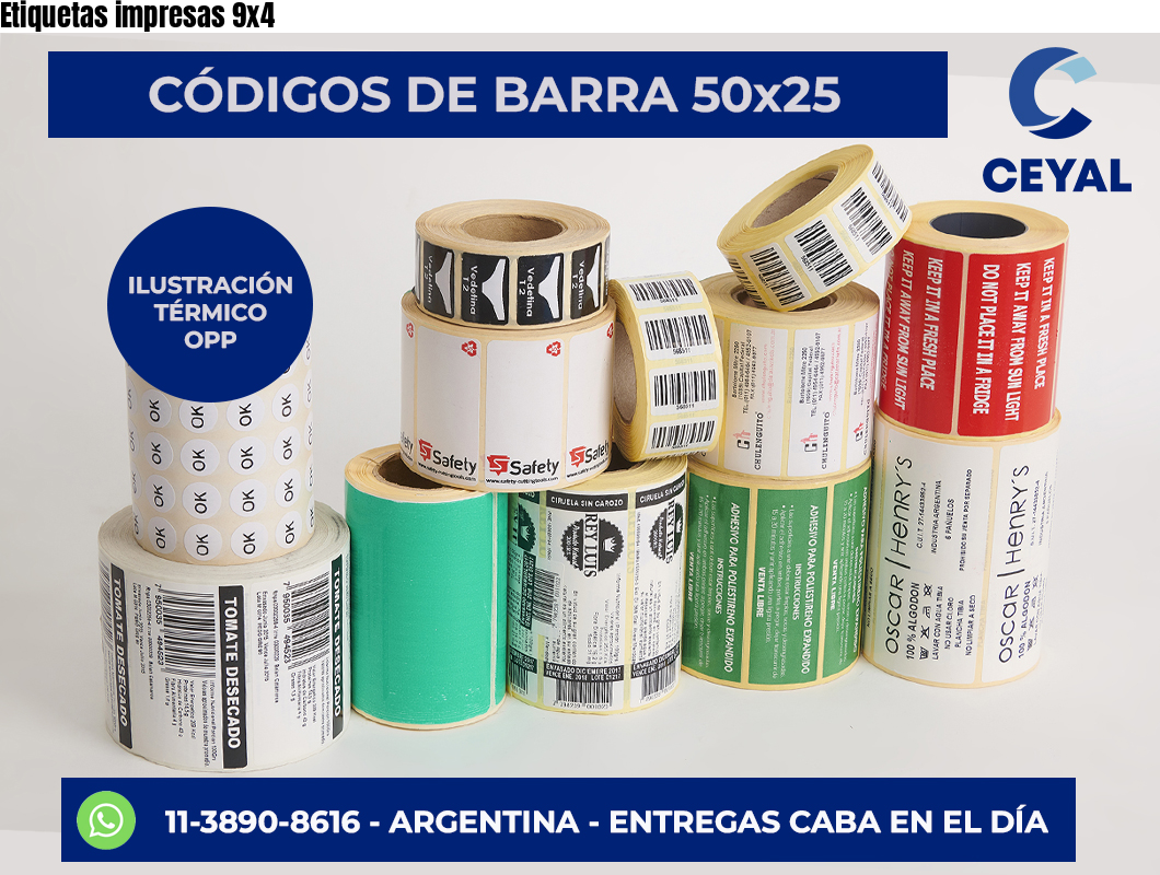 Etiquetas impresas 9×4