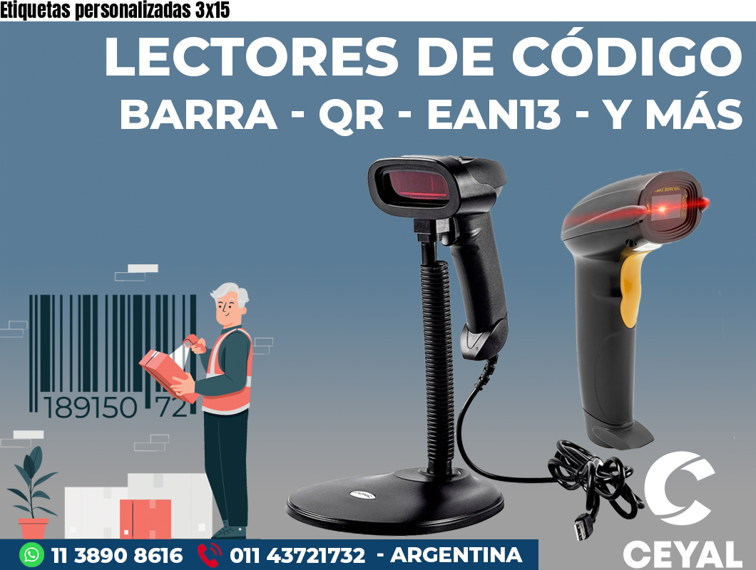 Etiquetas personalizadas 3x15