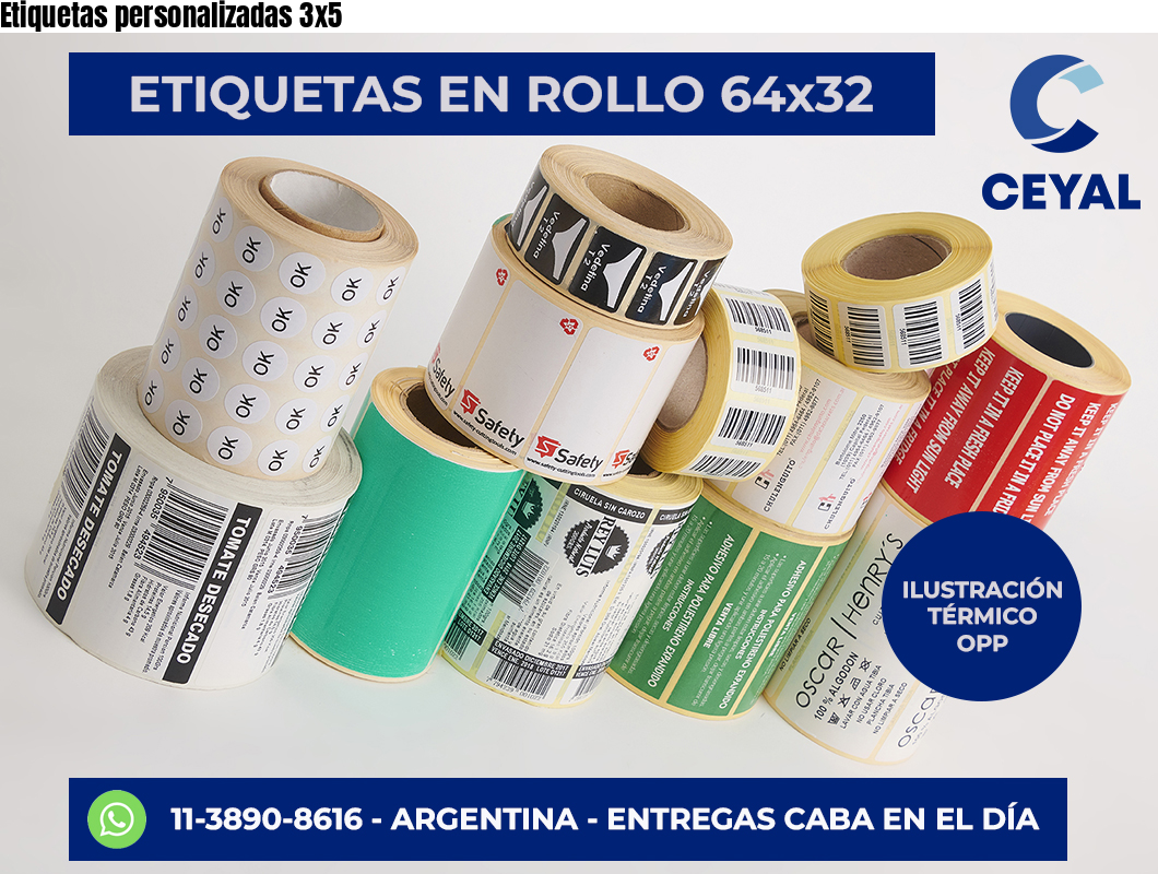 Etiquetas personalizadas 3×5