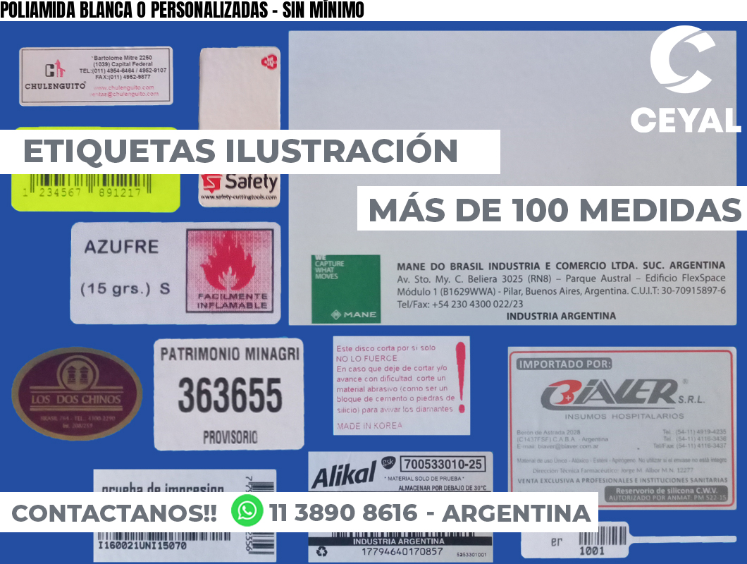 POLIAMIDA BLANCA O PERSONALIZADAS - SIN MÍNIMO