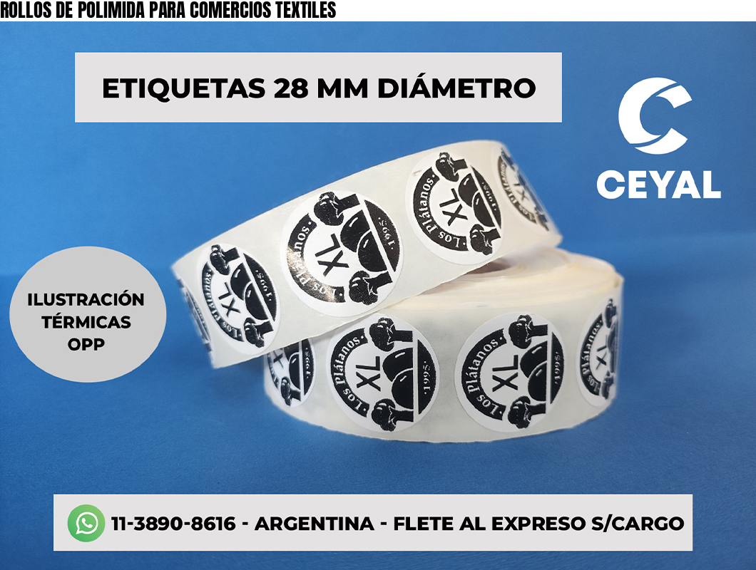 ROLLOS DE POLIMIDA PARA COMERCIOS TEXTILES