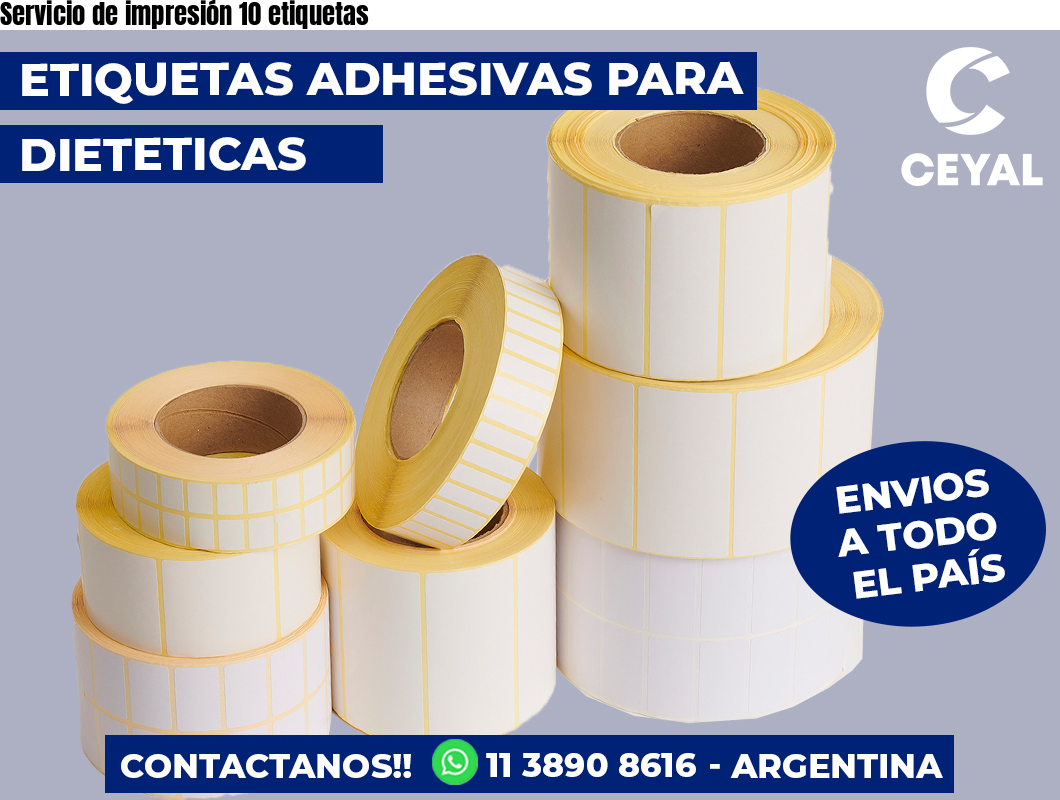 Servicio de impresión 10 etiquetas