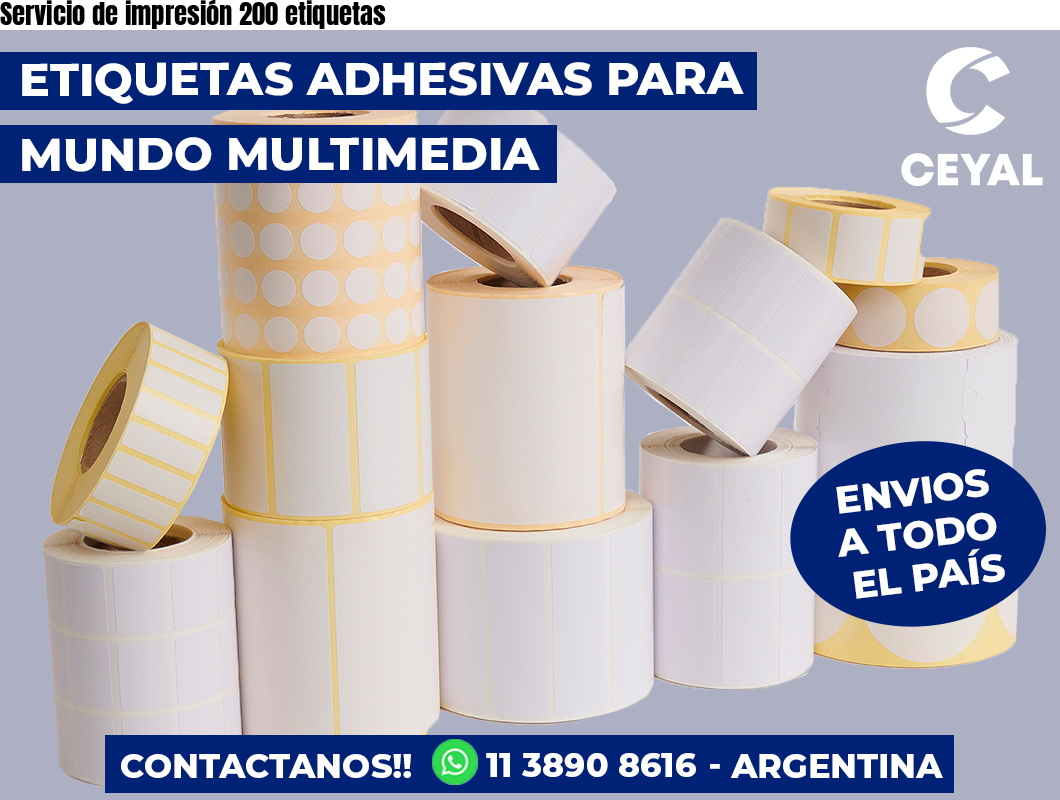 Servicio de impresión 200 etiquetas