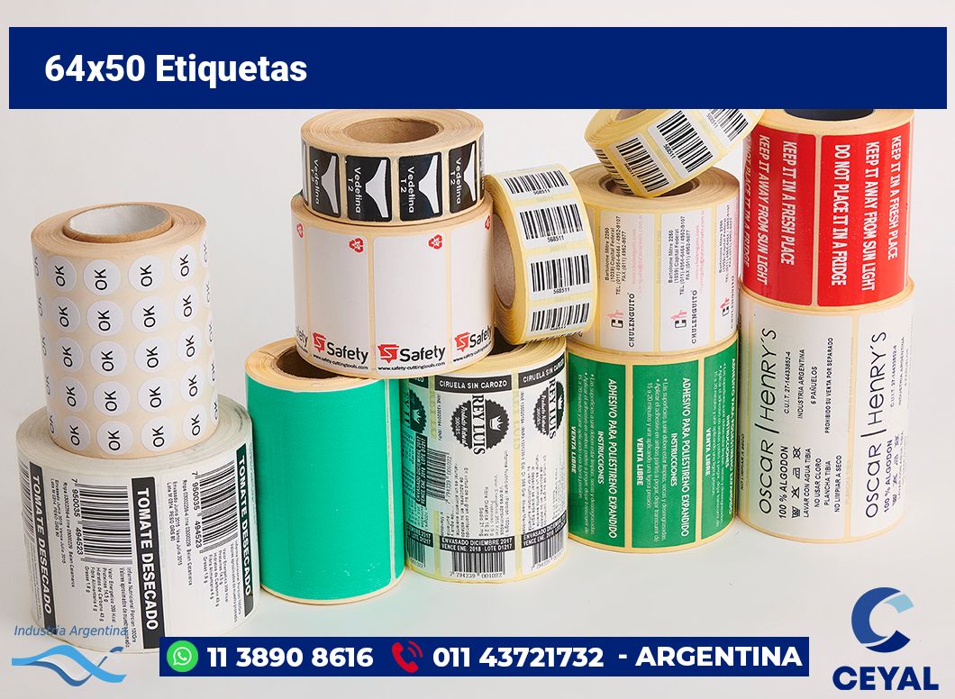 64×50 Etiquetas