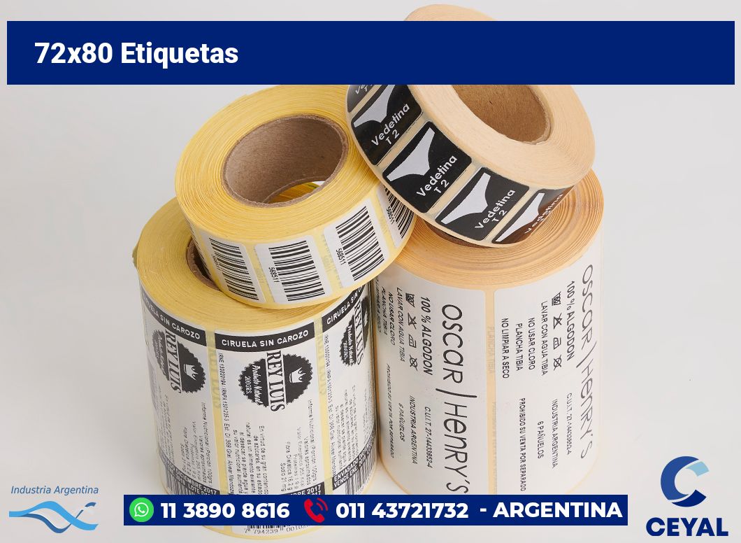 72×80 Etiquetas