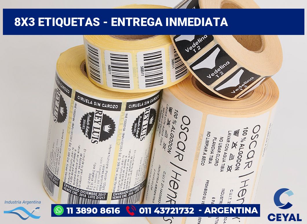 8×3 Etiquetas