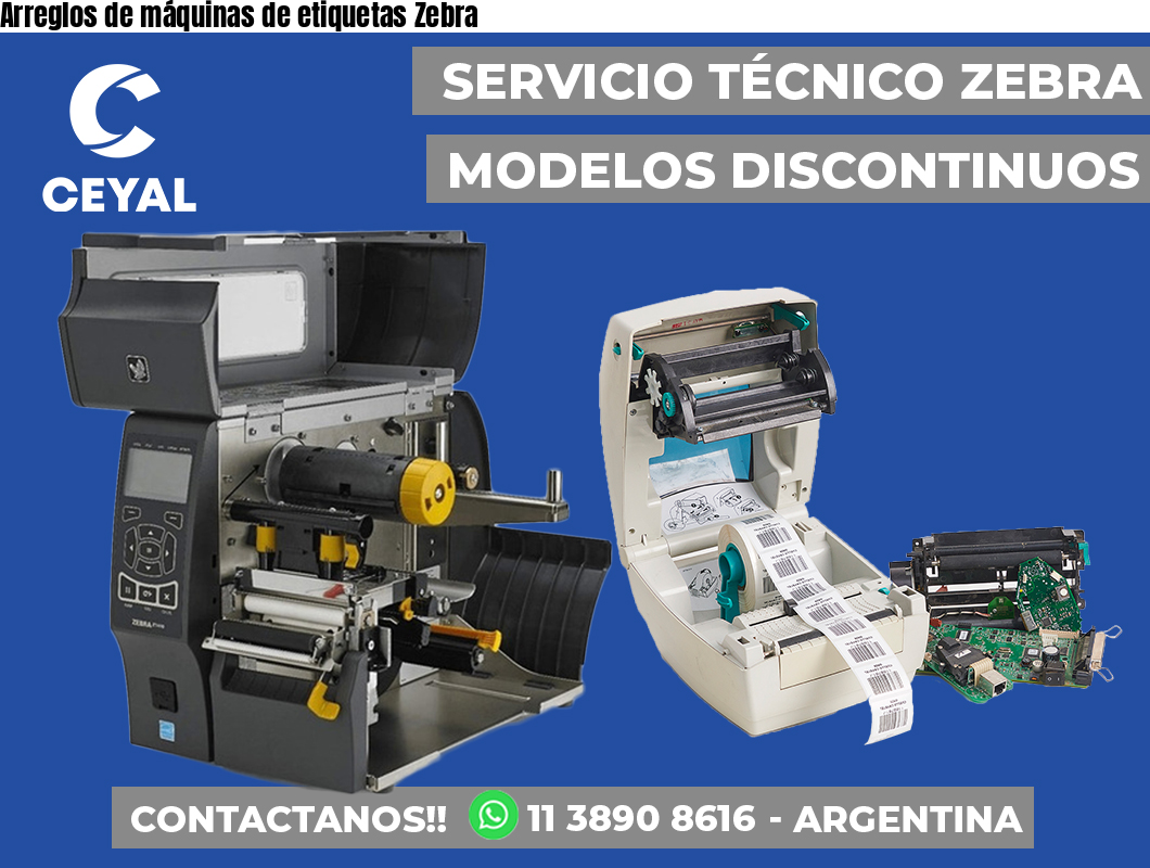 Arreglos de máquinas de etiquetas Zebra