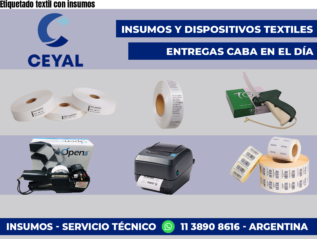 Etiquetado textil con insumos