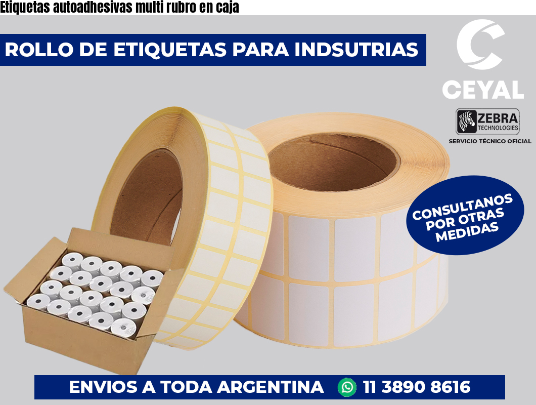 Etiquetas autoadhesivas multi rubro en caja