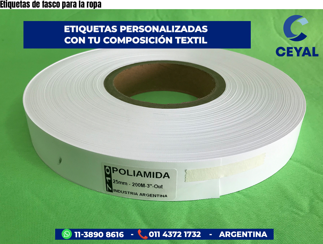 Etiquetas de fasco para la ropa