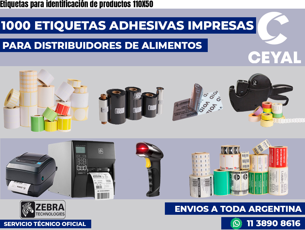 Etiquetas para identificación de productos 110X50