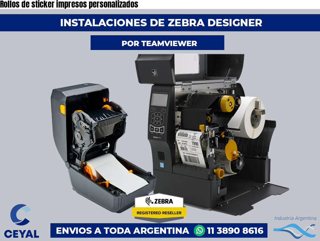 Rollos de sticker impresos personalizados