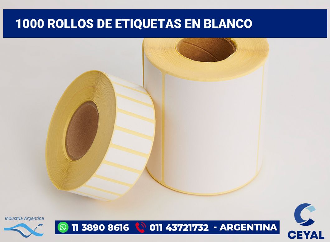 1000 Rollos de etiquetas en blanco