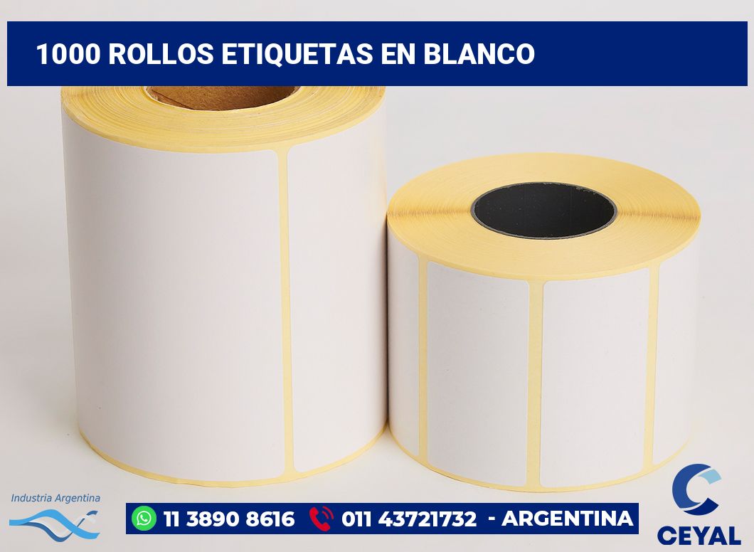 1000 Rollos etiquetas en blanco