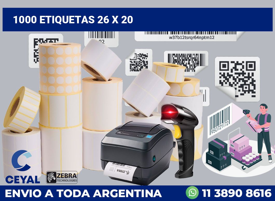 1000 etiquetas 26 x 20