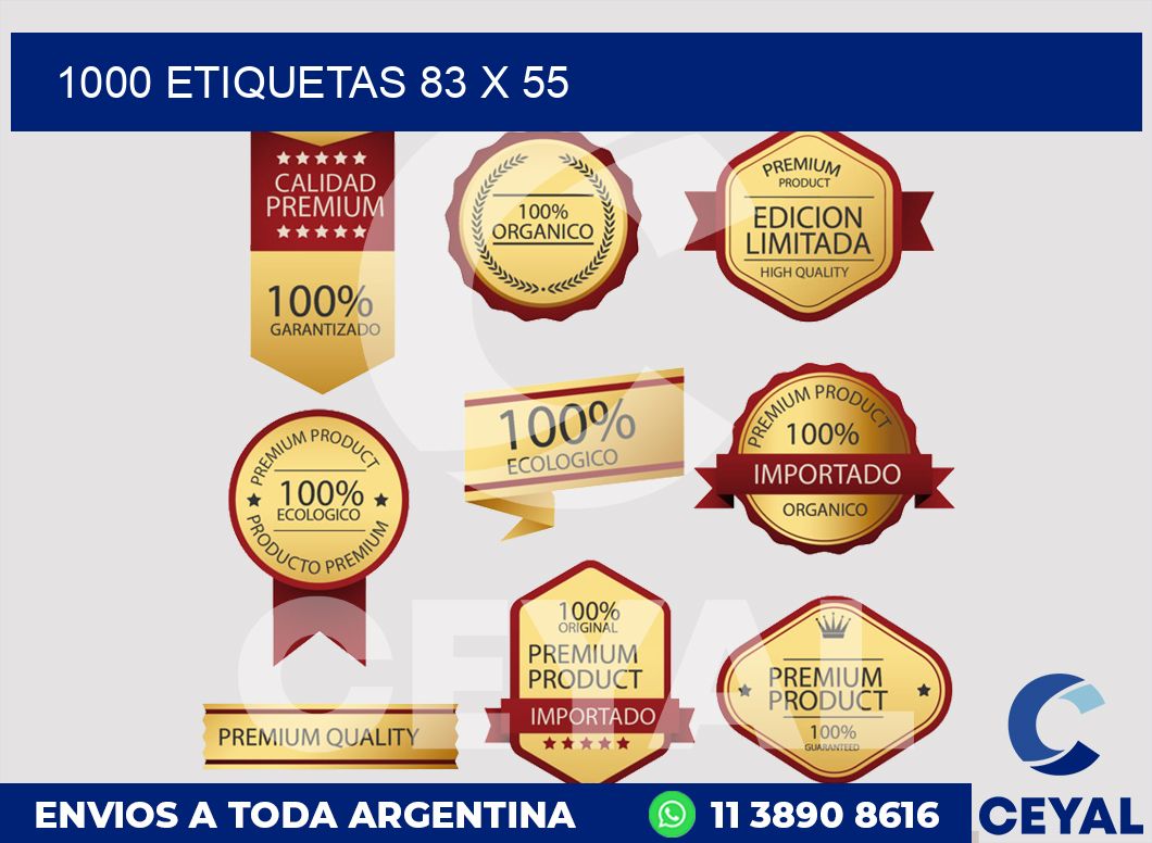 1000 etiquetas 83 x 55