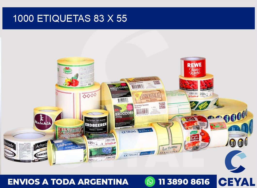 1000 etiquetas 83 x 55