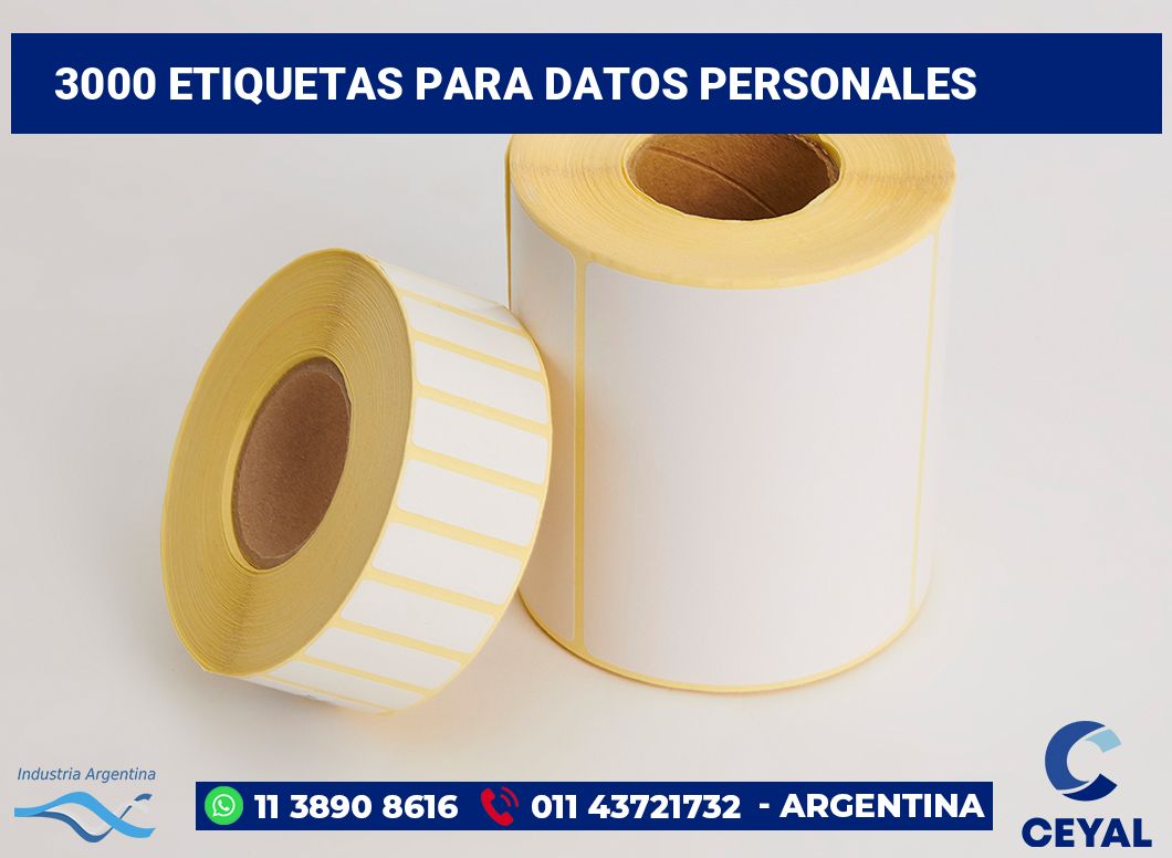 3000 Etiquetas para datos personales