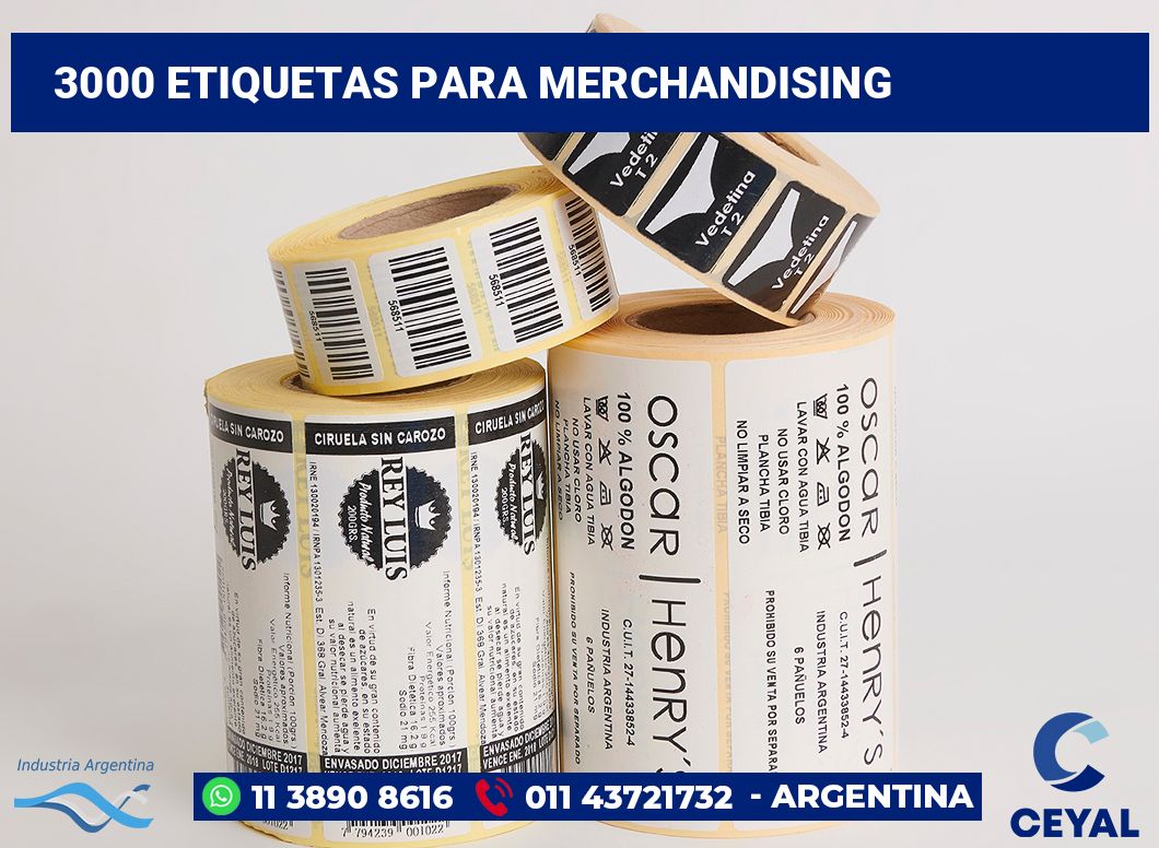 3000 Etiquetas para merchandising