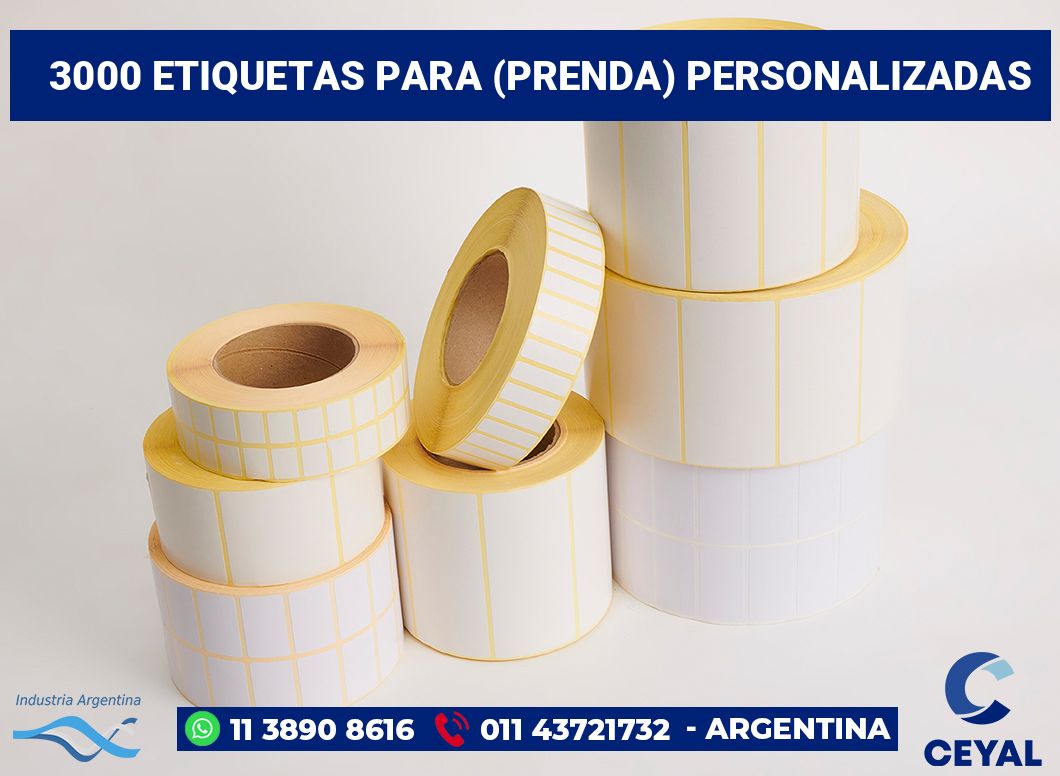 3000 Etiquetas para (prenda) personalizadas