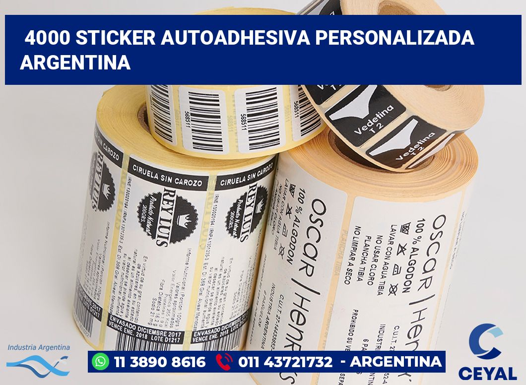 4000 Sticker autoadhesiva personalizada argentina