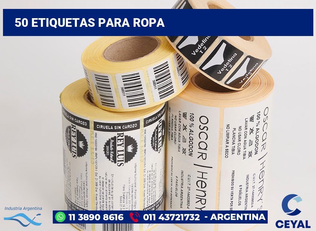 50 Etiquetas para ropa