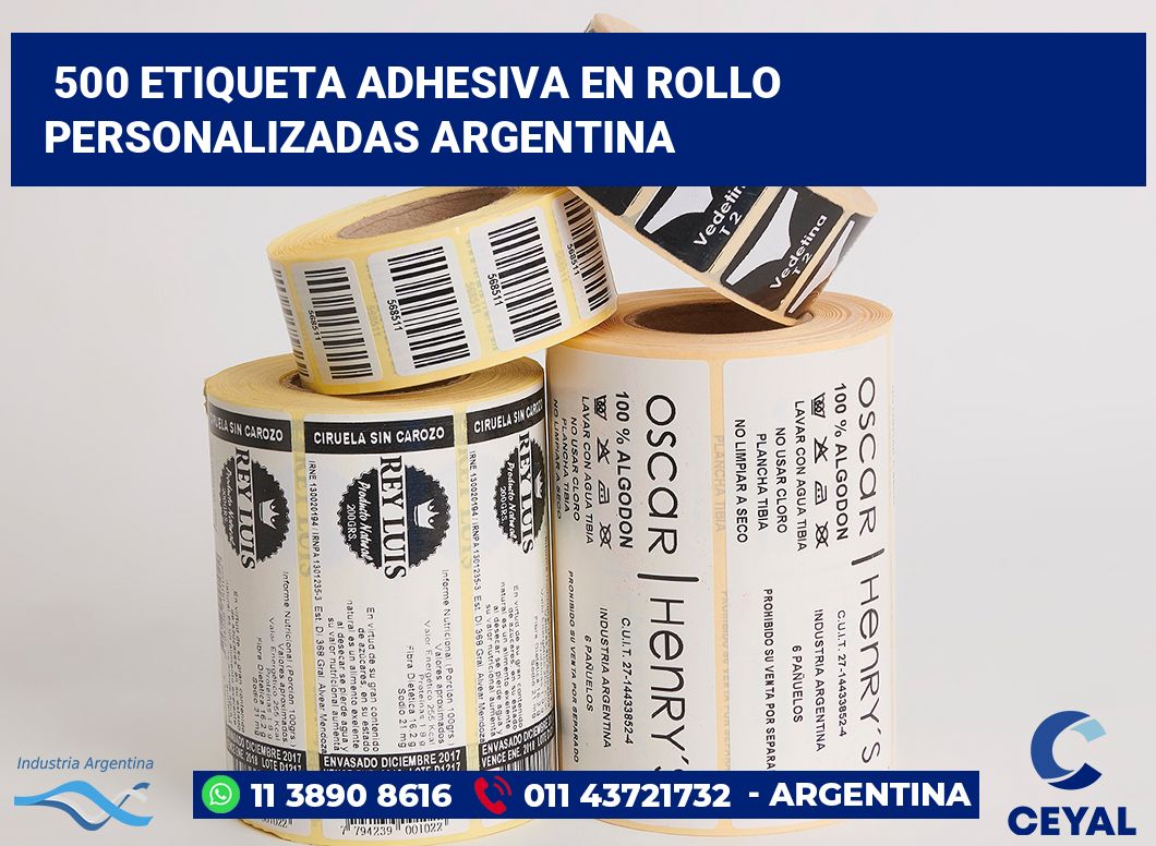 500 Etiqueta adhesiva en rollo personalizadas argentina