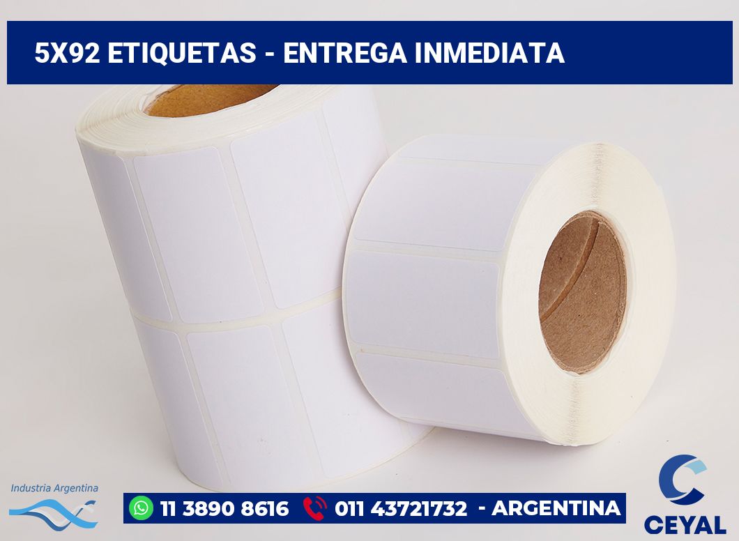5x92 Etiquetas