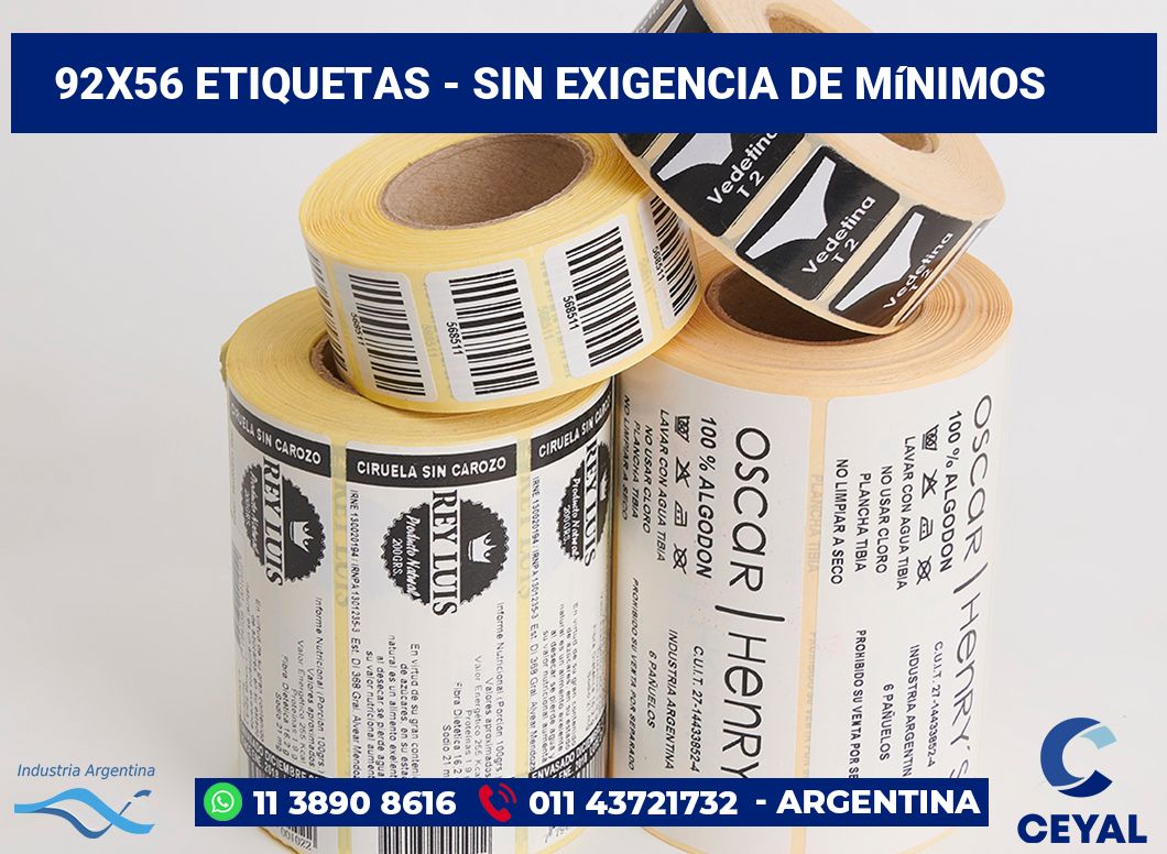 92×56 Etiquetas