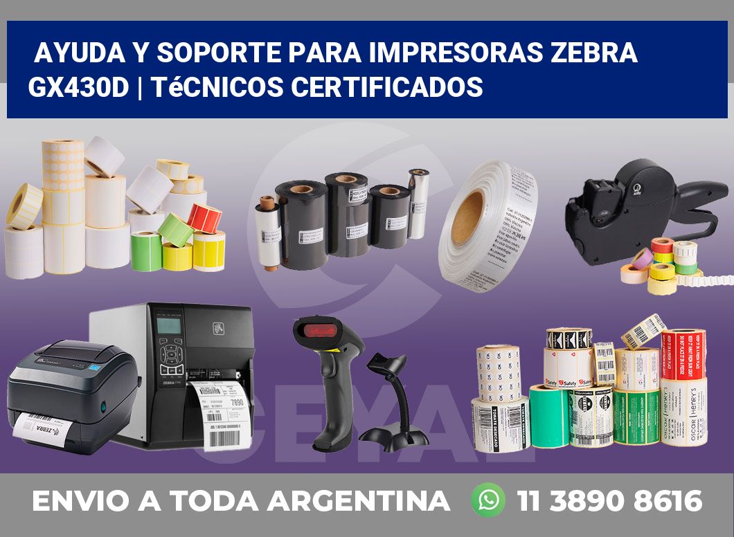 Ayuda y soporte para impresoras Zebra GX430d | Técnicos certificados