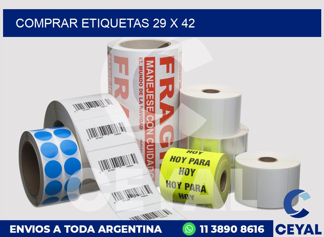 Comprar etiquetas 29 x 42