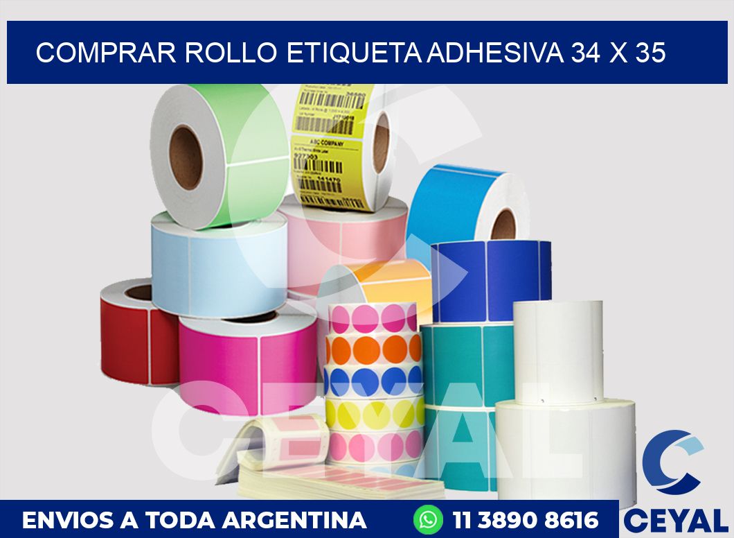 Comprar rollo etiqueta adhesiva 34 x 35