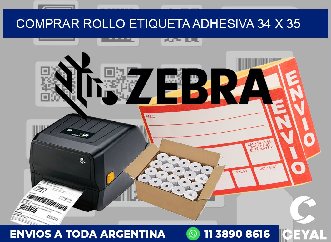 Comprar rollo etiqueta adhesiva 34 x 35