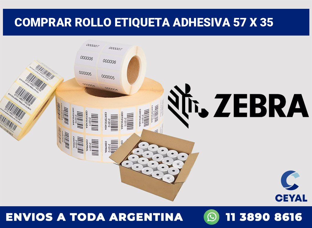 Comprar rollo etiqueta adhesiva 57 x 35