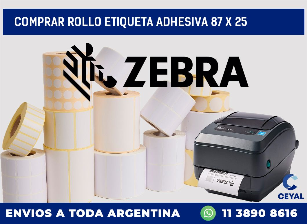 Comprar rollo etiqueta adhesiva 87 x 25