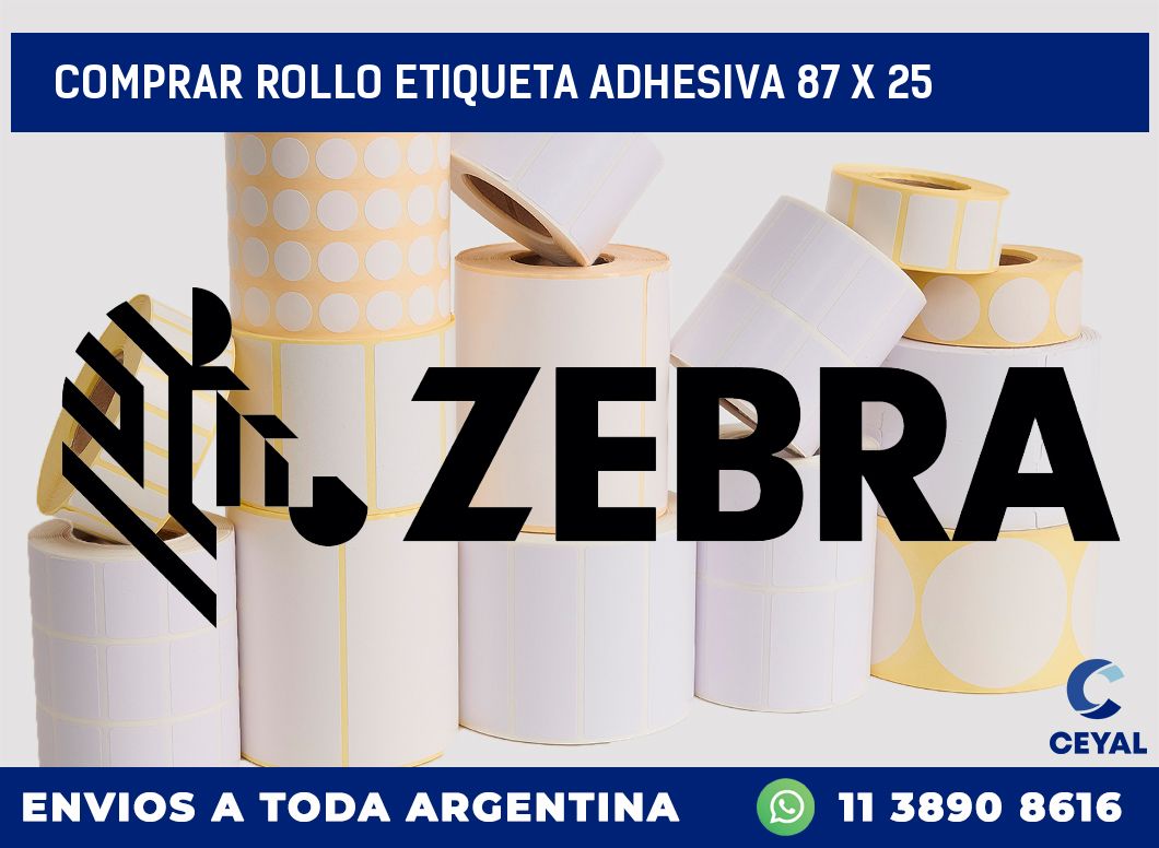 Comprar rollo etiqueta adhesiva 87 x 25