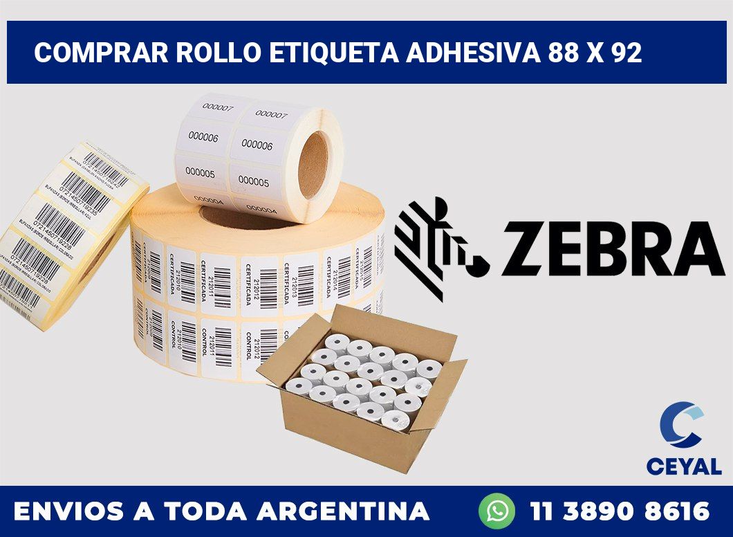 Comprar rollo etiqueta adhesiva 88 x 92
