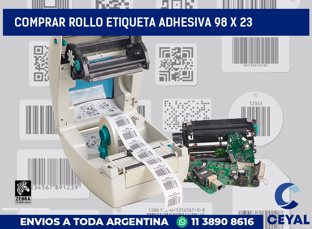 Comprar rollo etiqueta adhesiva 98 x 23