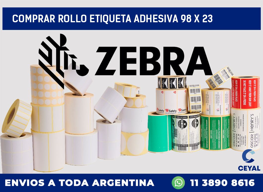 Comprar rollo etiqueta adhesiva 98 x 23