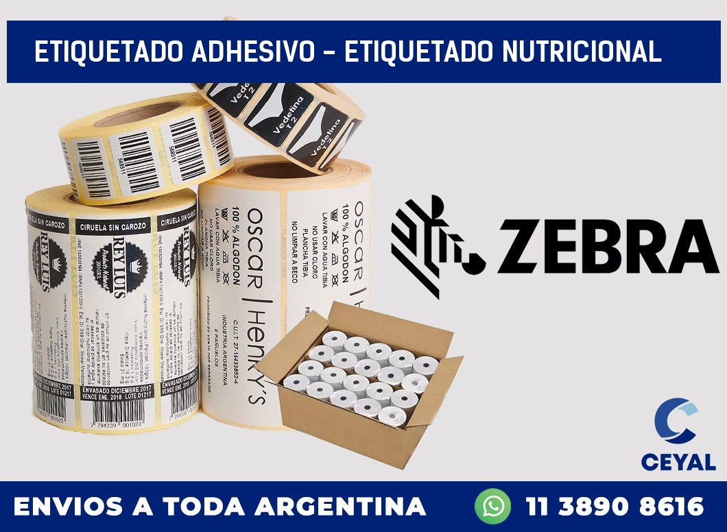 Etiquetado adhesivo - Etiquetado Nutricional